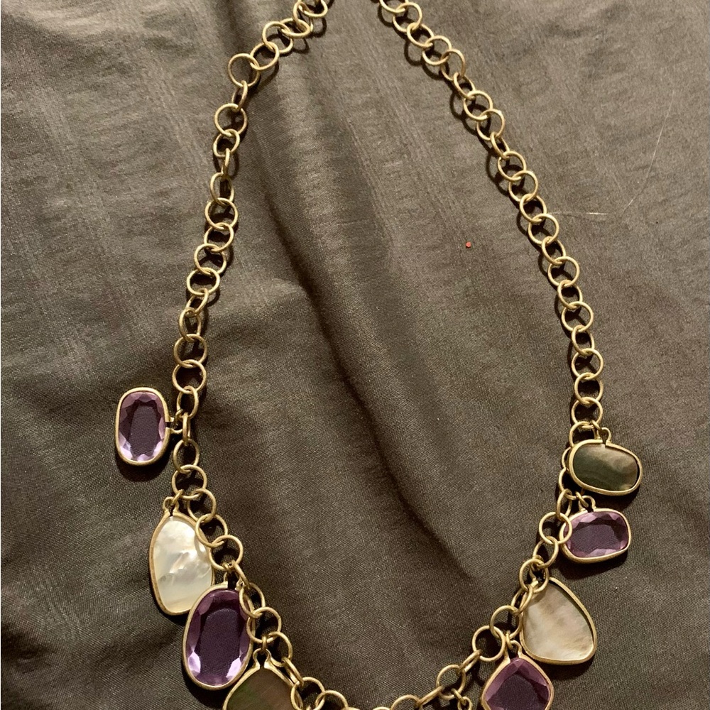 Elegant Gold and Purple Necklace